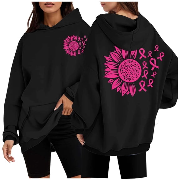 And Winter Fashion Cancer Print Women's Hooded Sweatshirt Womens Sweatshirt Coat Women's Fashion Hoodies Sweatshirts Long Jacket Long Zip Front Hoodies for Women Jackets Women Womens Long Zip up