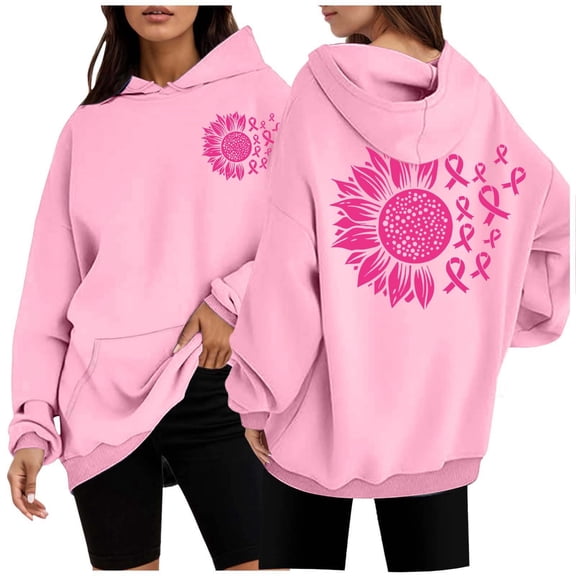 And Winter Fashion Cancer Print Women's Hooded Sweatshirt Womens Sweatshirt Coat Women's Fashion Hoodies Sweatshirts Long Jacket Long Zip Front Hoodies for Women Jackets Women Womens Long Zip up