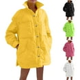thumbnail image 1 of Winter Fashion Coat Solid Color Lapel Mid Long Patterned Down Yellow Jackets Coat S-L, 1 of 8