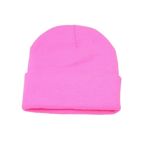 Winter Fashion Cuffed Beanie - Pink
