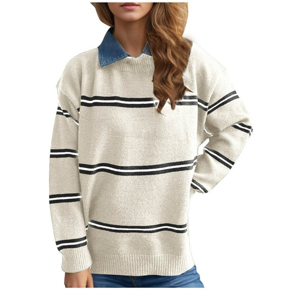 Winter Fashion Saving BeiFu Sweaters for Women Workout Long Sleeve Pullover Loose Fit Top Fall Fashion 2025 Plus Size Sweaters For Women Long Sleeve Shirts