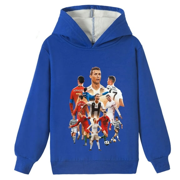Winter Fashion Staple: Boys and Girls Cristiano Ronaldo Brushed Hooded Sweatshirts with Attractive Graphics