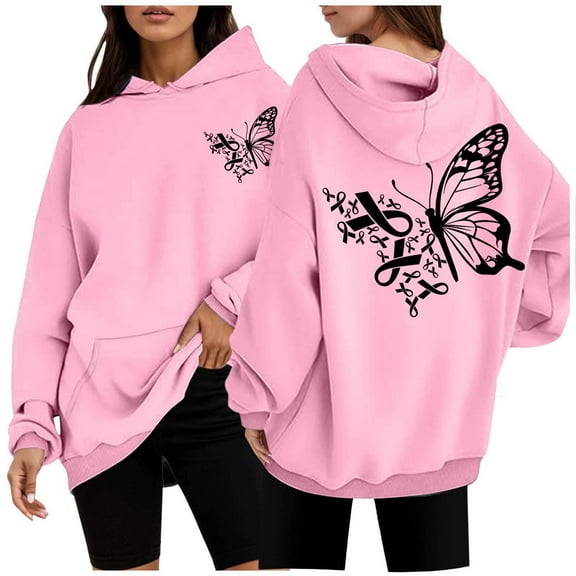 And Winter Fashionable Cancer Black Print Women's Hooded Sweatshirt Womens Fall Tops Rayon Sweatshirt Womens Snap Hoodies Women Sweatshirt Size Medium Womens Zippe Hoodies Knitted Sweater Jackets