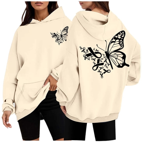 And Winter Fashionable Cancer Black Print Women's Hooded Sweatshirt Womens Fall Tops Rayon Sweatshirt Womens Snap Hoodies Women Sweatshirt Size Medium Womens Zippe Hoodies Knitted Sweater Jackets