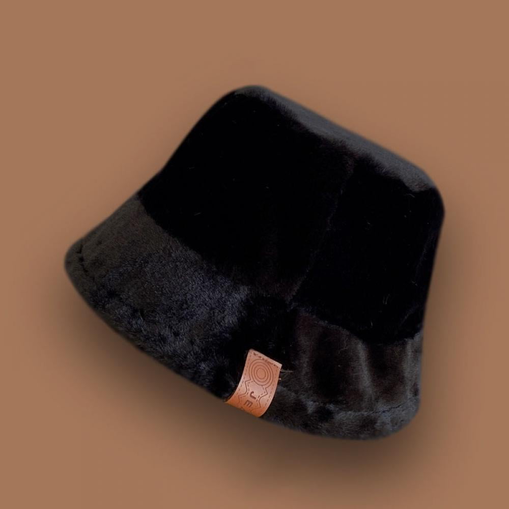 Winter Faux Fur Bucket Hat Fluffy Warm Hat for Women Men - Walmart.com