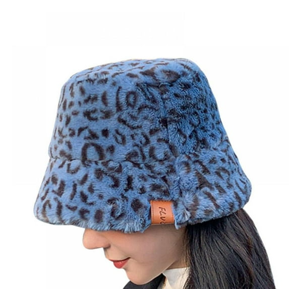 Winter Faux Fur Bucket Hat Fluffy Warm Hat for Women Men