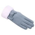 thumbnail image 1 of Winter Faux Leather Long Sleeve Thermal Cute Gloves for Women Cold Weather Blue Warm Thickened | Touchscreen Casual Outdoor Sports, 1 of 4