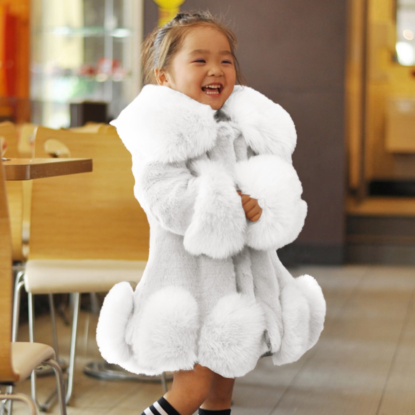 Winter Faux Leather Long Sleeve Thermal Jackets for Girls White Toddler Jacket Fall Infant Kids Fleece Collar Soild Warm Woolen Coats Walmart Business Supplies