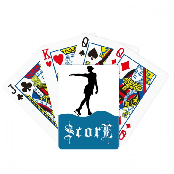 Winter Female Skating Sport Pattern Score Poker Playing Card Index Game