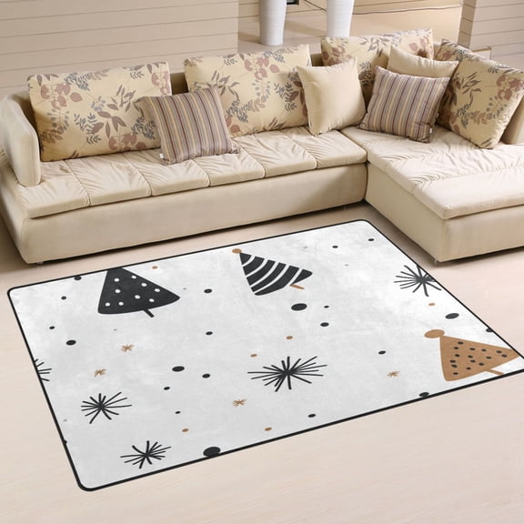 Winter Festive Patterns Soft Polyester Area Rug 31''x20'', Non Slip, Memory Foam, Water Absorbent