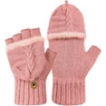 thumbnail image 1 of Winter Fingerless Gloves Mittens for Women Men Warm Wool Knitted Convertible Flip Top Mittens for Cold Weather, 1 of 6