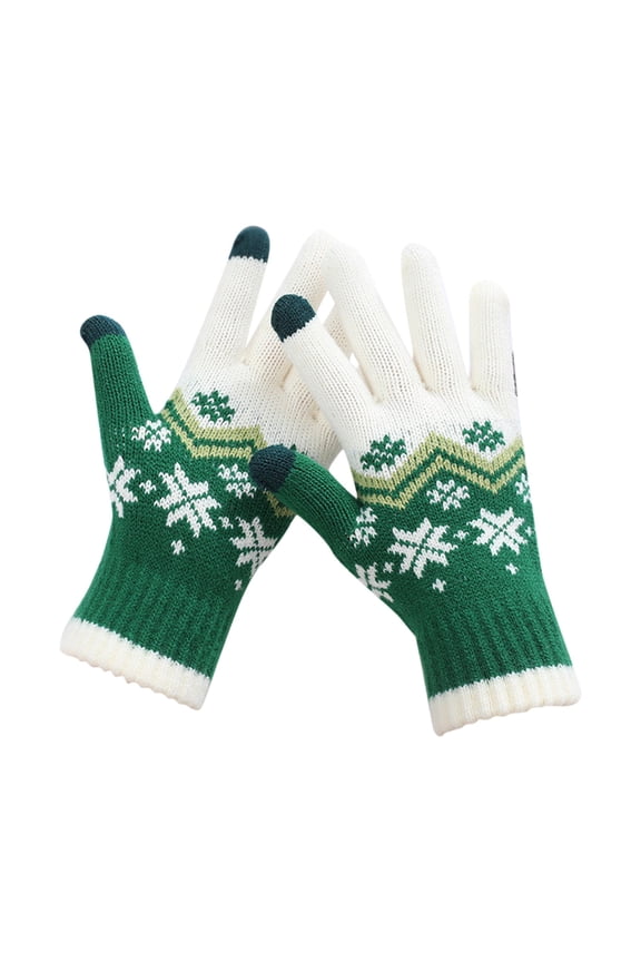 Winter Fingerless Gloves for Women Men Snowflake Pattern Fingerless Design with Ribbed Cuffs for Phone Use Commuting and Comfortable Seasonal Layering Women's Gloves