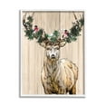 thumbnail image 1 of Winter Fir Arrangement Deer Antlers Grainy Pattern Animals & Insects Graphic Art Framed Art Print Wall Art, 1 of 5