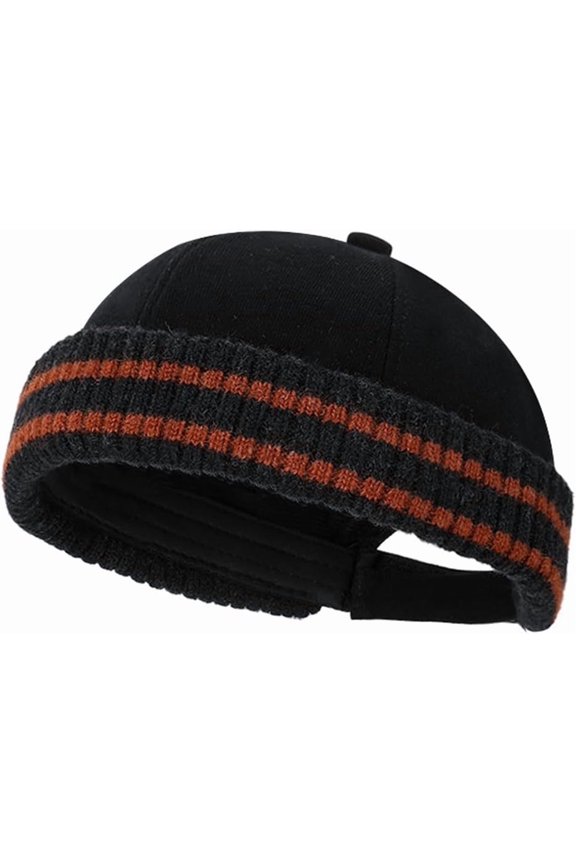 Winter Fisherman Beanie Hats Warm Knit Brimless Hat Retro Docker Cap Adjustable