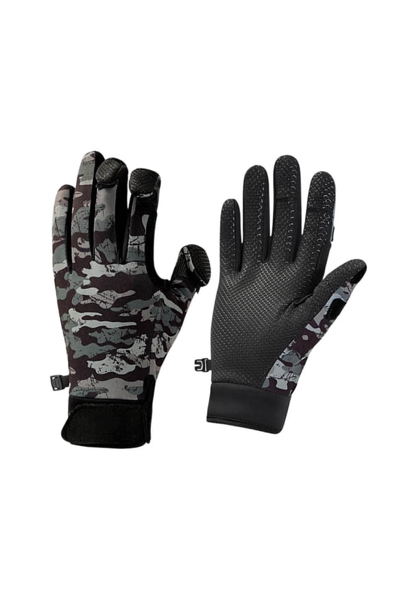 Winter Fishing Gloves With Exposing Fingers For Line Control Cold Weather Outdoor Sports Thermal Fleece Lining