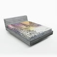 thumbnail image 1 of Ambesonne Eiffel Fitted Sheet, Winter Day at Paris, Queen Size, Pink White, 1 of 2