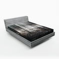 thumbnail image 1 of Ambesonne Forest Fitted Sheet, Nature Mystic Dark, Full Size, Brown White, 1 of 2