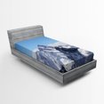 thumbnail image 1 of Ambesonne Winter Fitted Sheet, Snowy Mountain Peaks, Twin XL Size, Blue and White, 1 of 2