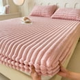 thumbnail image 1 of 78x86 Inch Winter Flannel Fleece Fitted Sheet Soft Thick Warm Bedding Polyester Elastic Edge Dorm College Twin Full Queen, 1 of 6