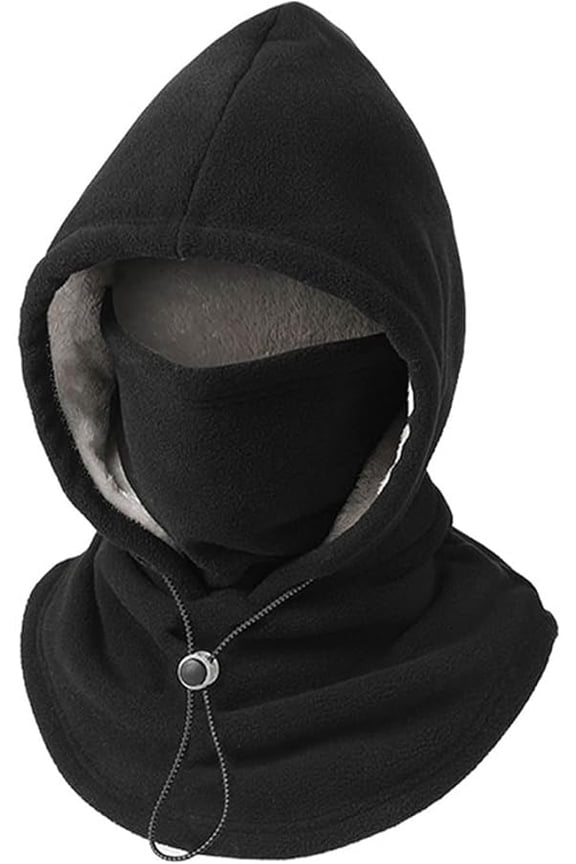 Winter Flannel Mask Hat for Men Women, One-Piece Windproof Full Coverage Hat with Face Mask, Ear Neck Protection for Cold Weather Outdoor Use(K)