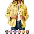 thumbnail image 1 of Winter Flannels for Women Casual Turn-down Collar Long Sleeve Button Front Coat Winter Daily Wear, 1 of 8