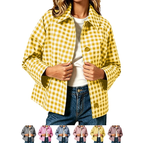 Winter Flannels for Women Casual Turn-down Collar Long Sleeve Button Front Coat Winter Daily Wear