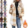 thumbnail image 1 of Winter Flannels for Women Cozy Soft Flannel Plaid Winter Warm Jacket with Side Pockets for Casual & Commute Wear, 1 of 9