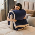 thumbnail image 1 of Winter Fleece Blankets Thick Warm Soft Sofa Blanket Bed Cover Home Luxury Solid Color Double Bed Bedspread Duvet Bedding, 1 of 6
