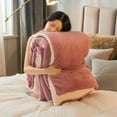 thumbnail image 1 of Winter Fleece Blankets Thick Warm Soft Sofa Blanket Bed Cover Home Luxury Solid Color Double Bed Bedspread Duvet Bedding, 1 of 6