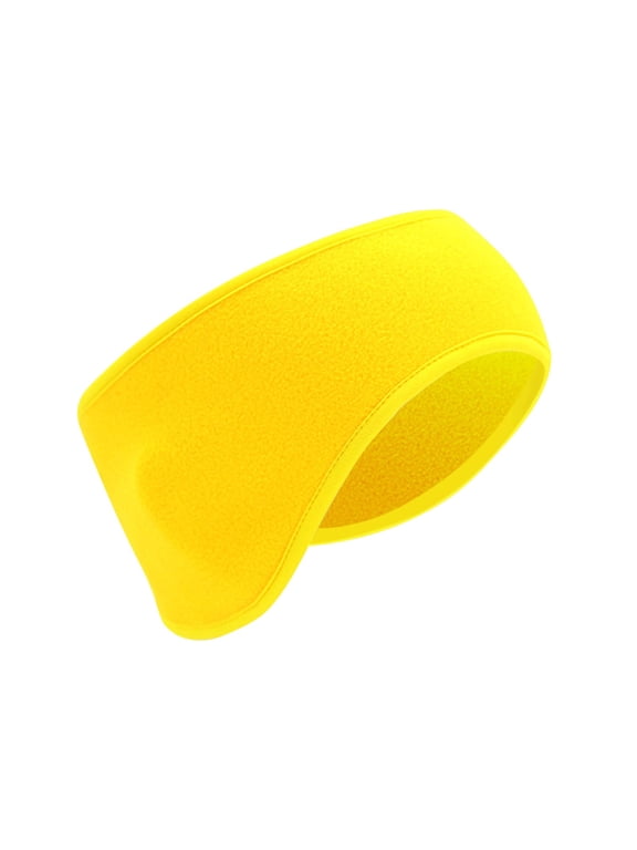 Winter Fleece Ear Warmer Headband Stretchy Thermal Headband Unisex Sports Accessory - Lightweight Comfort Outdoor Activities(Yellow)