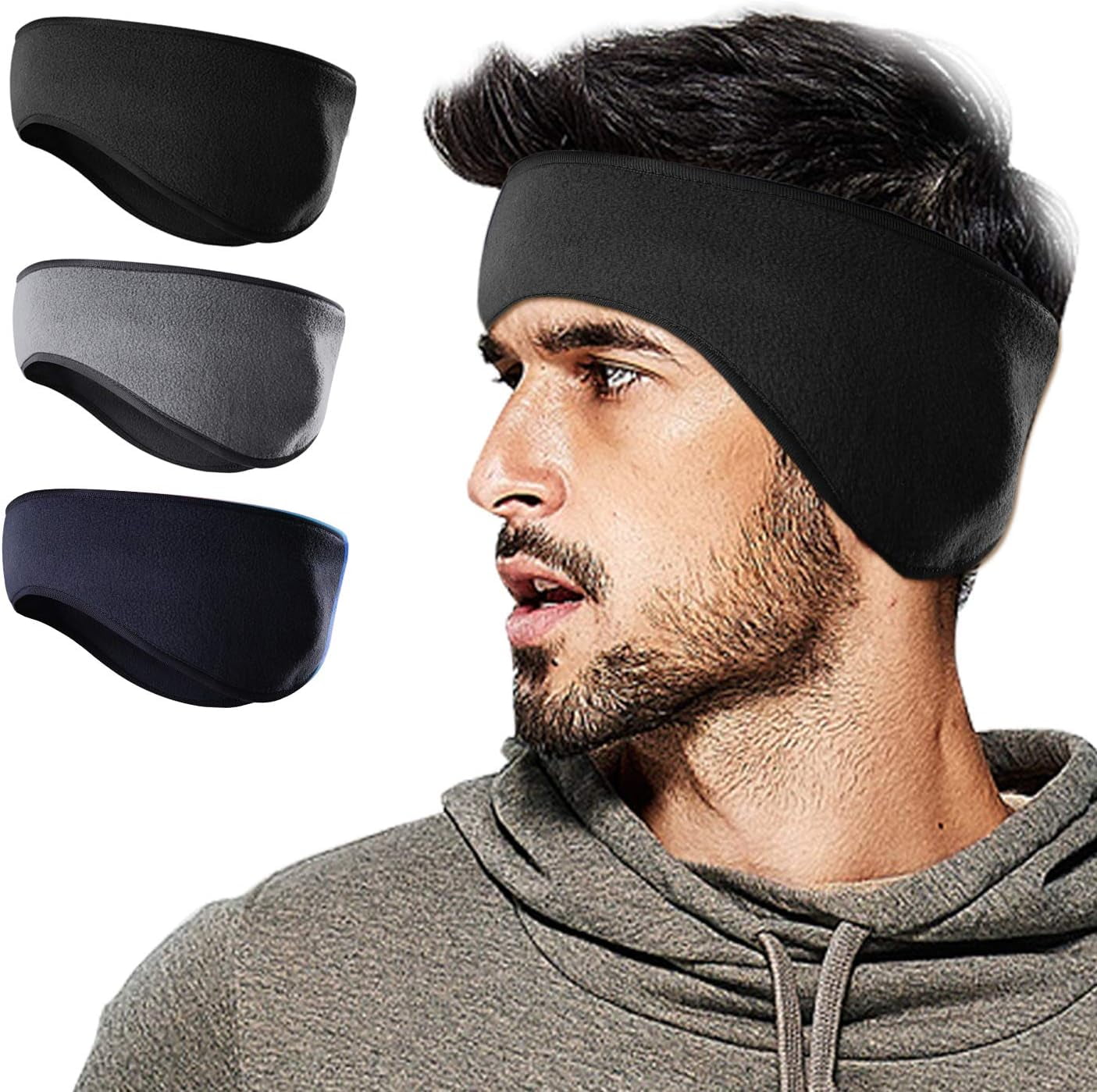 Winter Fleece Ear Warmers Muffs Headband for Men Women Teen 