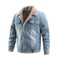 thumbnail image 1 of Winter Fleece Fashion Shawl Collar Jacket Casual Coat (M, LightBlue), 1 of 6