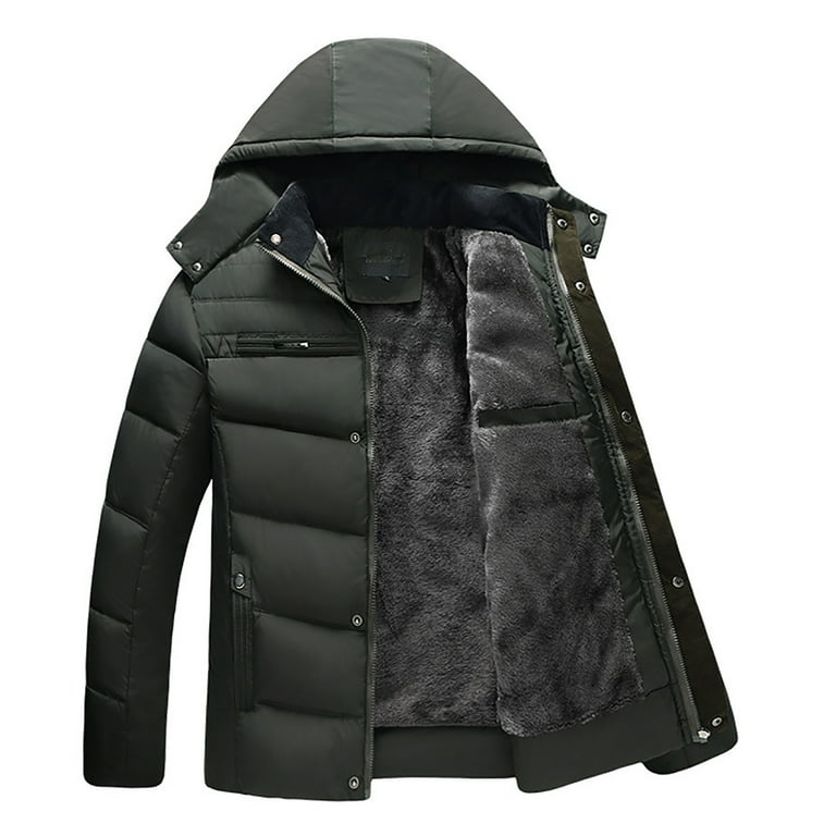 Winter Fleece Jacket Men Winter Jackets for Men Clearance Fall Jackets Men s Cotton Lightweight Jackets Men s and Winter Leisure Thickening Plus Fluff Liner Cotton Jacket Walmart