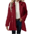 thumbnail image 1 of Winter Fleece Jacket for Women Winter Double Breasted Wool Coat Trendy Texture Notch Collar Sherpa Fuzzy Outwear, 1 of 7