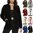 thumbnail image 1 of Winter Fleece Jacket for Women Women's Casual Full Zip Up Sherpa Lined Hoodie Sweatshirt Jacket Coat Ndbuld ,Black,M, 1 of 6