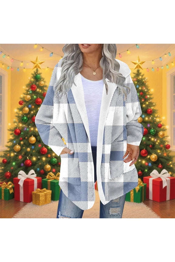 Winter Fleece Jackets for Women Casual Women's Fashionable Printed Warm Pullover Shoulder Down Jacket Long Sleeved Top, Size S-2XL