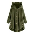 thumbnail image 1 of Winter Fleece Jackets for Women with Hood Cat Ear Plus Size Sherpa Hoodies Coat Warm Button Down Fuzzy Outwear Tops Ladies Clothes, 1 of 5