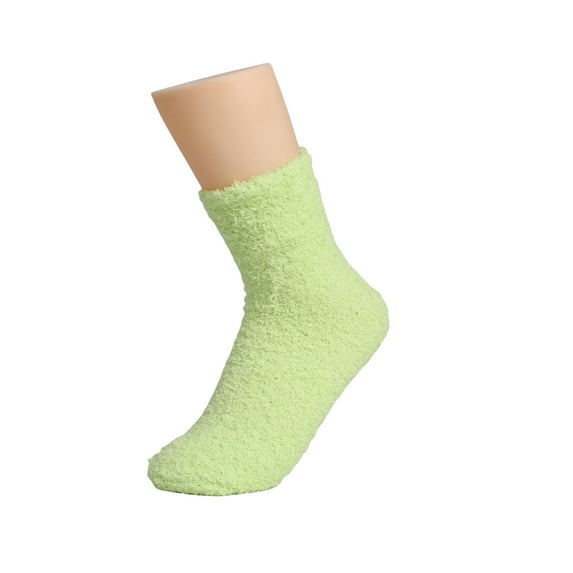 Winter Fleece-Lined Floor Socks - Thickened Coral Fleece Home Sleepwear for Family (Non-Slip & Cozy) Under 5$, Yubnlvae Women's Solid Color 1 Pair Plush Socks Winter , Green, One Size