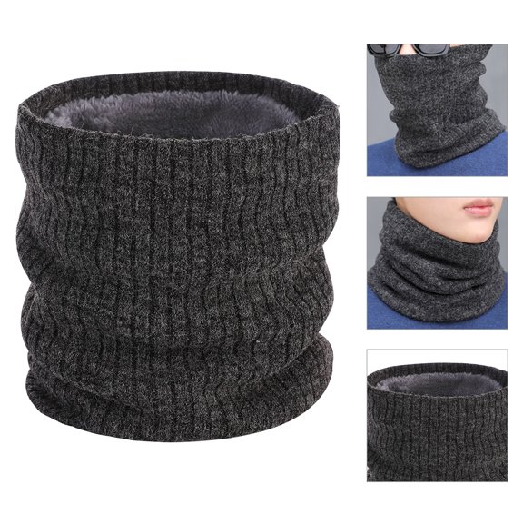 Winter Fleece Lined Knitted Neck Warmer Scarf, Neck Gaiter for Women Mens