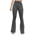 thumbnail image 1 of Winter Fleece Lined Leggings Women Women Fashion High Waist Wide Leg Stretch Thin Stitching Denim Flared Pants Winter Plush Warm High Waist Elastic Slim Pants Slim Winter Leggings, 1 of 5