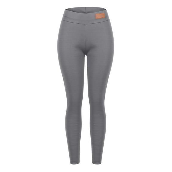Winter Fleece Lined Leggings for Women,High Waist Stretchy Thick Leggings Gray S