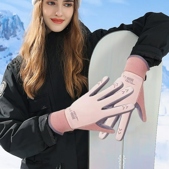 Winter Fleece Lined Thermal Gloves for Outdoor Sports, Cold Resistant, Touch Screen Compatible, Unisex, Ideal for Driving, Cycling, and Skiing