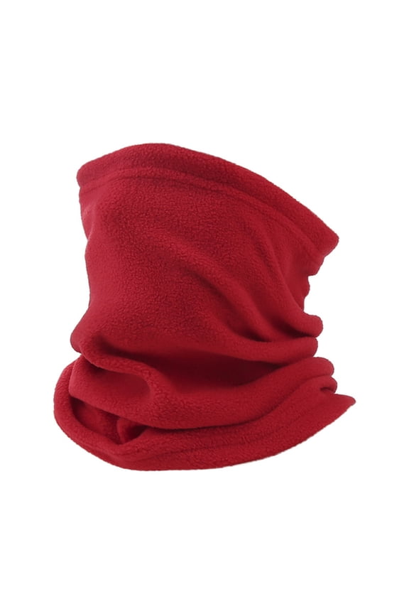 Winter Fleece Neck Gaiter Windproof Face Mask for Men Women - Thick Warm Scarf for Skiing, Cycling, Running - Breathable Outdoor Sports Gear (Red)