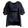 thumbnail image 1 of Winter Fleece Pajamas Set for Women Fuffy Cardigan Crop Tank Top Shorts Soft Sleepwear 3 Piece Pjs Lounge Sets, 1 of 3