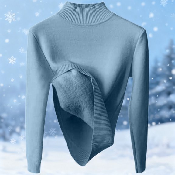 Winter Fleece Thick Knitted Bottoming Shirt 2025 New Soft Sweater Turtle Neck Sweaters for Women Trendy Cozy Warm Long Sleeve