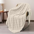 thumbnail image 1 of Winter Fleece Throw Blanket 39x28 Inches, Soft Plush Thermal Blanket for Sofa Bed, Lightweight Warm Cover for All Seasons, White, Machine Washable, 1 of 7