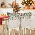 thumbnail image 1 of Winter Floral Chair Covers Set of 6 Christmas Eucalyptus Leaves Red Berry Rustic Chair Back Covers Stretch Removable Washable Slipcovers Protector for Dining Room Kitchen Party Decor, 1 of 5