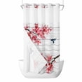 thumbnail image 1 of Winter Floral No Hooks Shower Curtain with Snap-in Liner Watercolor Red Plum Blossoms Pair Bird Wood Grain Shower Curtains for Bathroom, Waterproof, Easy Install, Washable 36"x78", 1 of 9