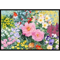 Winter Floral by Anne Searle Indoor or Outdoor Mat, 18 x 27