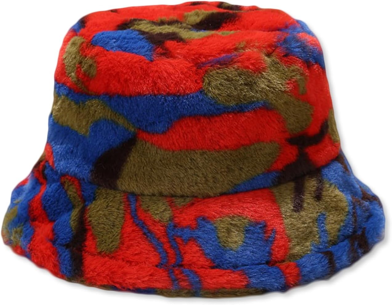 Winter Fluffy Bucket Hat for Women Men Rainbow Letter 